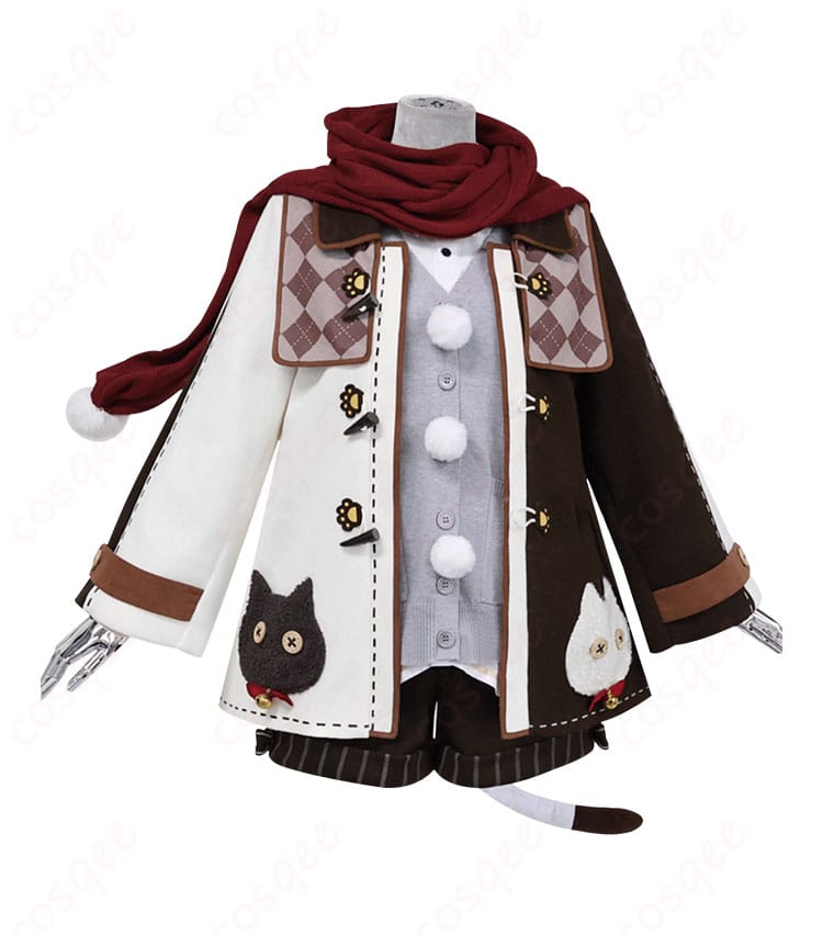 商品正面画像 - 初音ミクWarming Cat冬服コスプレ衣装の正面。細部まで丁寧に作られたコスプレ衣装です。