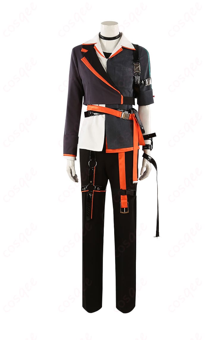 「原神」楓原万葉 コスプレ衣装正面の詳細画像。精細な刺繍とカラーリング、キャラクター衣装の特徴を完全に再現。