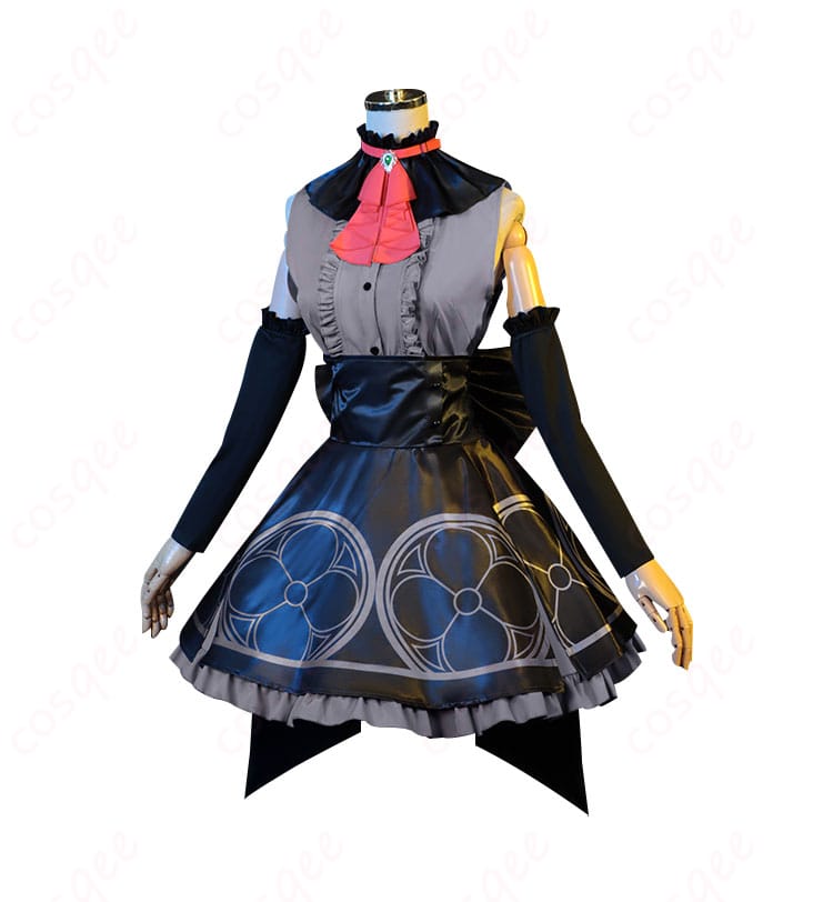 蒼森ミネ アイドル コスプレ衣装 左側の画像。スカートとアームカバーのディテールがよく見える。