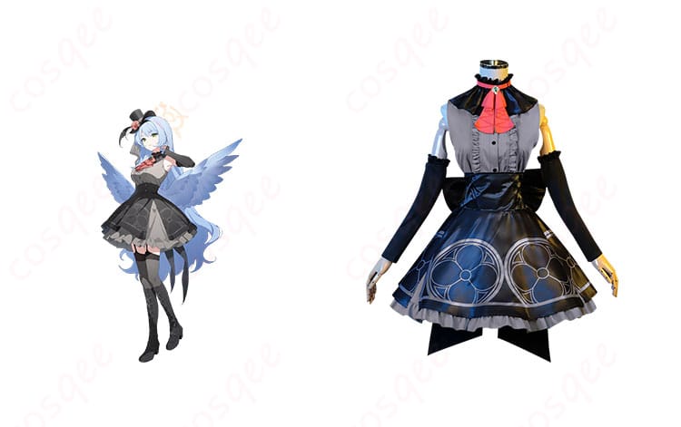 蒼森ミネ アイドル コスプレ衣装 正面とキャラクターのコスプレシーン。ブルーアーカイブのアイドルキャラクターとして、ゲーム内の魅力を再現したコスプレ衣装。