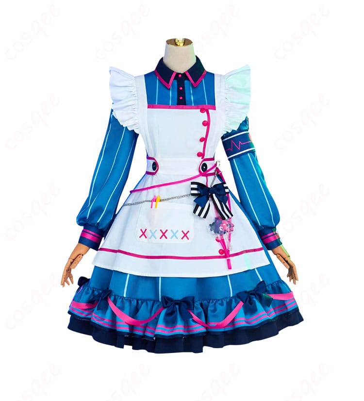 商品正面画像 - 朝比奈まふゆのコスプレ衣装の正面全体。猫耳おばけの案内人の可愛らしいデザインが特徴です。