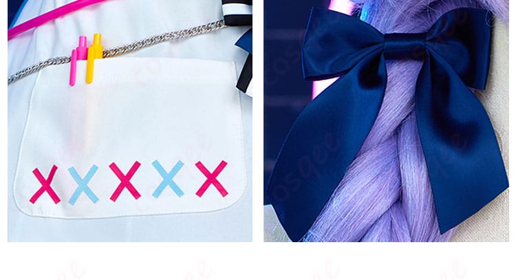 エプロン装飾、髪飾り細部画像 - 朝比奈まふゆのエプロンと髪飾りの細部。キャラクターの特徴をしっかり再現しています。