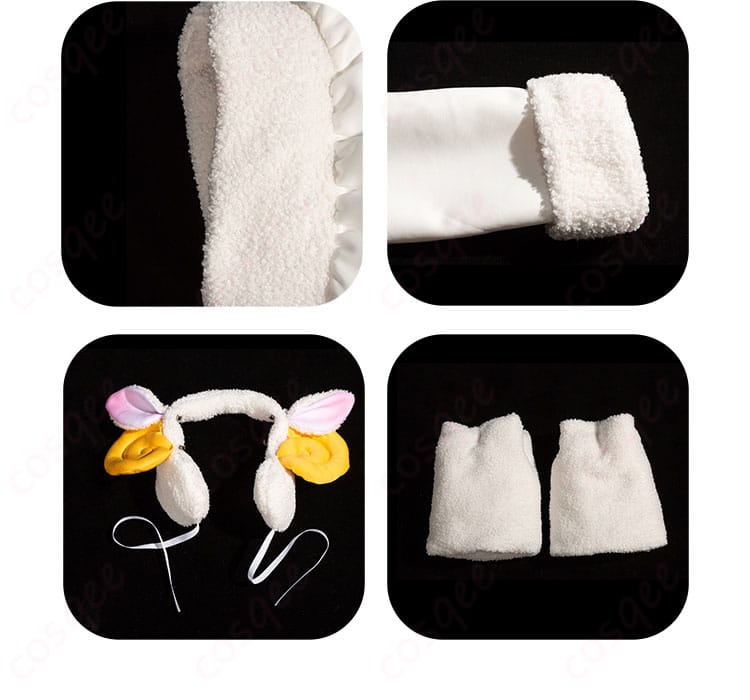 木之本桜 コスプレ衣装 パンツの裾、袖口、ヘアアクセサリーの装飾細部。全身にわたる完璧なコーディネート!