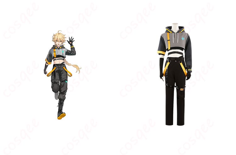 商品正面と空(そら)キャラクターのコスプレ衣装の融合画像。高精度な再現とオーダーメイド可の特徴が伝わります。