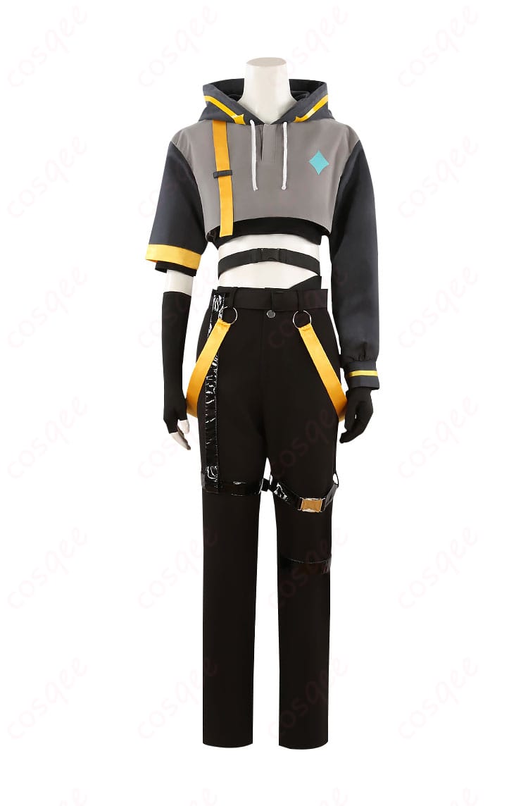 商品正面のコスプレ衣装。原神の空(そら)キャラクターのデザインを忠実に再現した高品質な衣装。