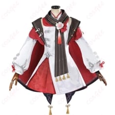 原神 フータオ 残雪に咲く紅 風コスプレ衣装 写真映えと品のあるダークレッド - 1枚目の画像（サムネイル）