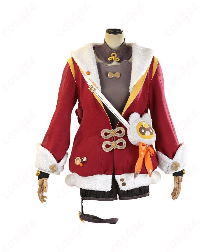 「原神 香菱(シャンリン)」のコスプレ衣装の正面画像。高い再現度で、鮮やかな色合いと細部の刺繍が特徴。