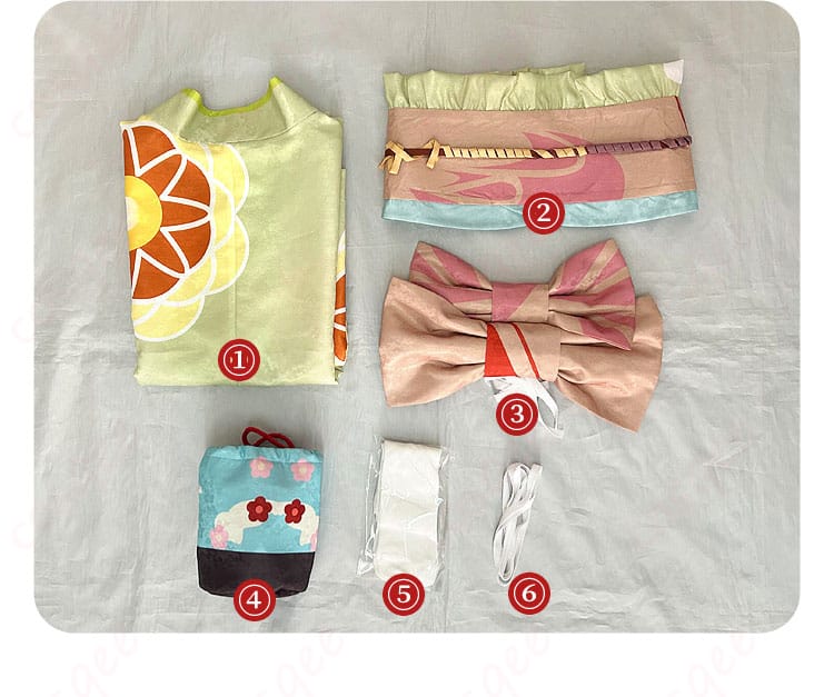 セット内容の展示画像 - コスプレ衣装セット内容、全てのアイテムが含まれています