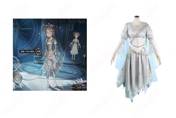 商品正面とキャラクター(エマ・ウッズ)を合わせたコスプレ衣装画像。高精度再現、イベントや撮影に最適。