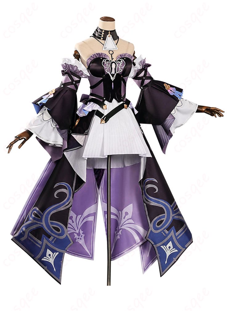 商品側面図、スターレイル マダム・ヘルタ コスプレ衣装の側面からの視点