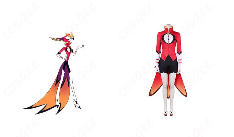 商品正面とキャラクターのヴァサゴが一緒に写ったコスプレ衣装の画像。ヘルヴァ・ボス ヴァサゴ コスプレ衣装の詳細なデザインをご覧ください。