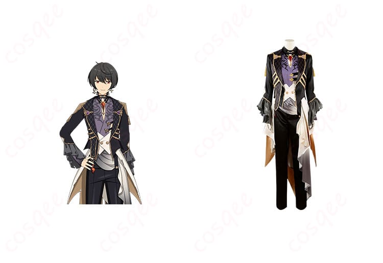 あんさんぶるスターズ!! 朔間凛月 コスプレ衣装 正面図 キャラクターとの組み合わせ写真。高い再現度をお楽しみください。