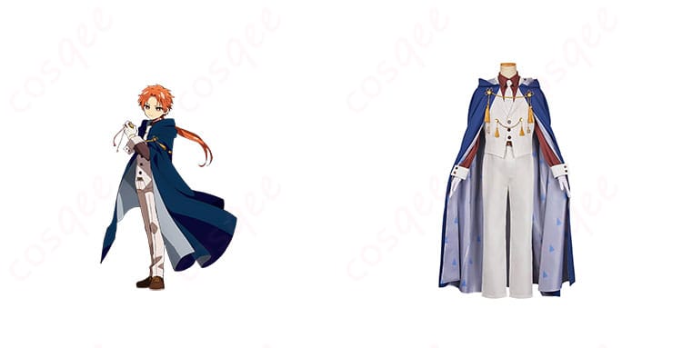 地縛少年花子くん2 蒼井茜 コスプレ衣装 正面とキャラクターの合わせ画像。高再現度の衣装で、三人の時計守の特徴を忠実に再現しています。