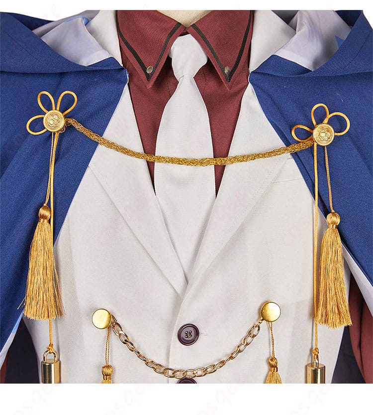 地縛少年花子くん2 蒼井茜 コスプレ衣装 衣装の襟元装飾のディテール。精巧な刺繍と装飾が特徴的です。