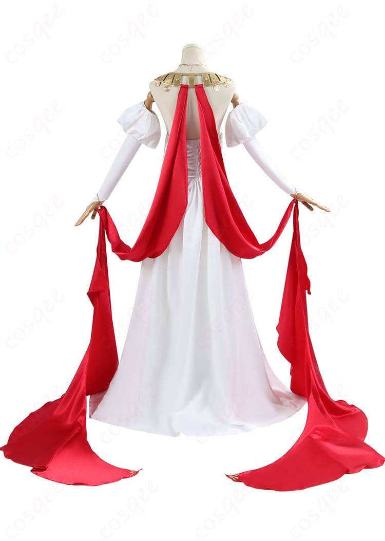 Fate/Grand Order ネロ・クラウディウス セイバー ヴィナスのシルク 霊衣 コスプレ衣装 背面図 - 背面の美しい装飾が際立つ