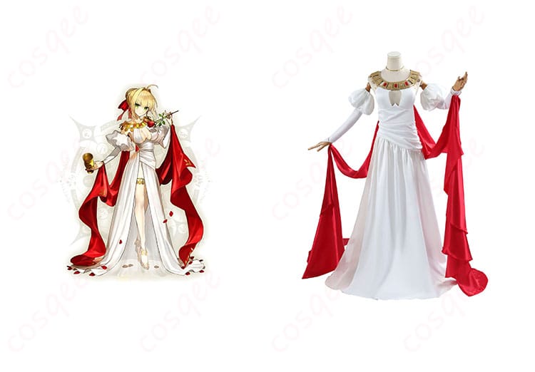 Fate/Grand Order ネロ・クラウディウス セイバー ヴィナスのシルク 霊衣 コスプレ衣装 - キャラクターとのコラボ画像、精緻なデザインが特徴