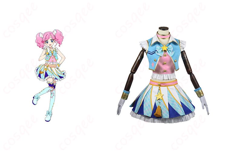 アイカツ! 天羽まどか コスプレ衣装 商品正面とキャラクターのコラボイメージ - 高い再現度のコスプレ衣装