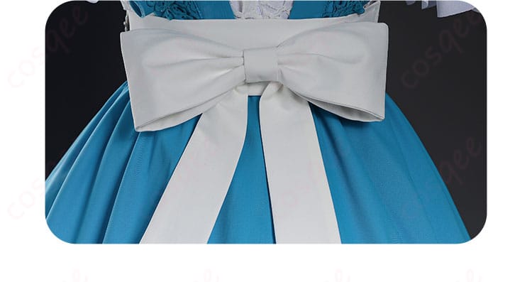 アリス・デロスコスプレ衣装の背面に施された蝶結びの装飾細部画像