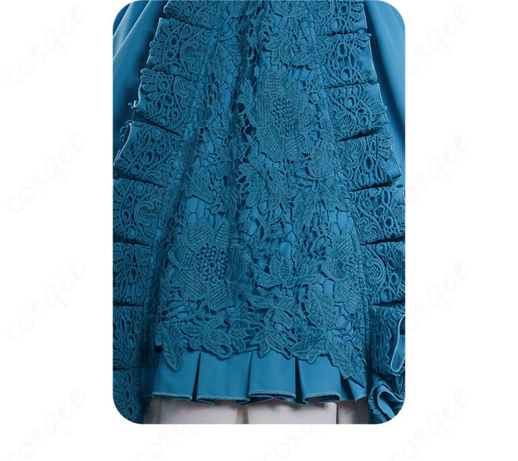 アリス・デロスコスプレ衣装のスカート部分の花柄装飾の細部画像