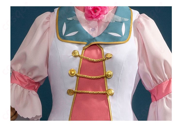 服装の襟と門襟装飾ディテール - 細部まで再現されたカードキャプターさくら コスプレ衣装