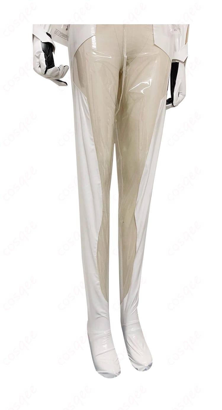 勝利の女神NIKKE シンデレラ コスプレ衣装 白色レオタードのパンツ装飾詳細。細部までこだわりのデザインを確認!