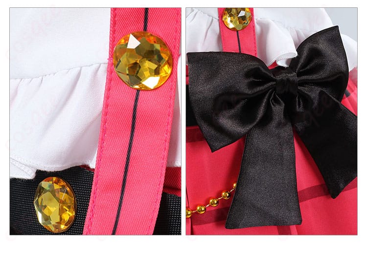 蝶結びの腰飾りディテール。東條希コスプレ衣装の特徴的な蝶結びの飾り、可愛らしさを引き立てます。