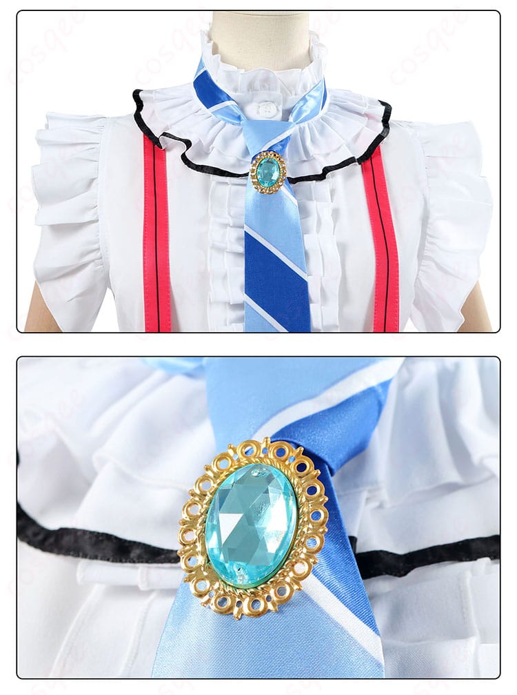 園田海未のコスプレ衣装のネクタイ部分。精巧な刺繍とデザインの詳細をチェック!