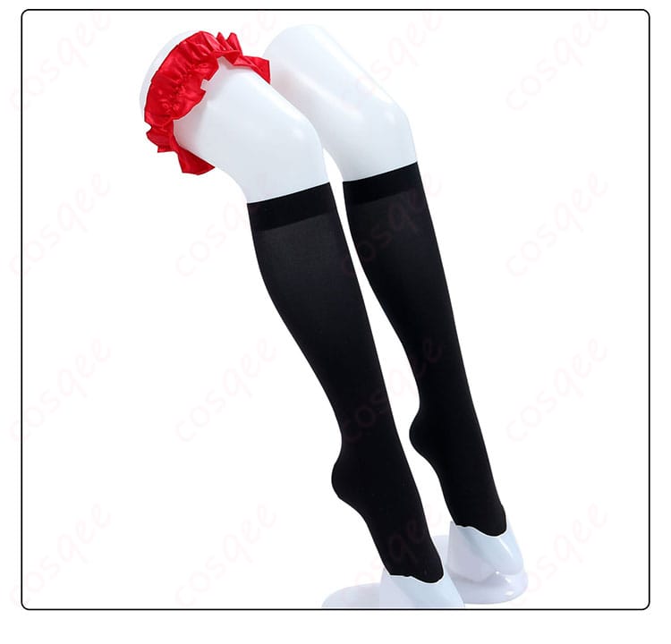 レッグアクセサリー、ストッキング装飾ディテール - 絢瀬絵里 コスプレ衣装の足元アクセサリー、ストッキングの装飾が特徴