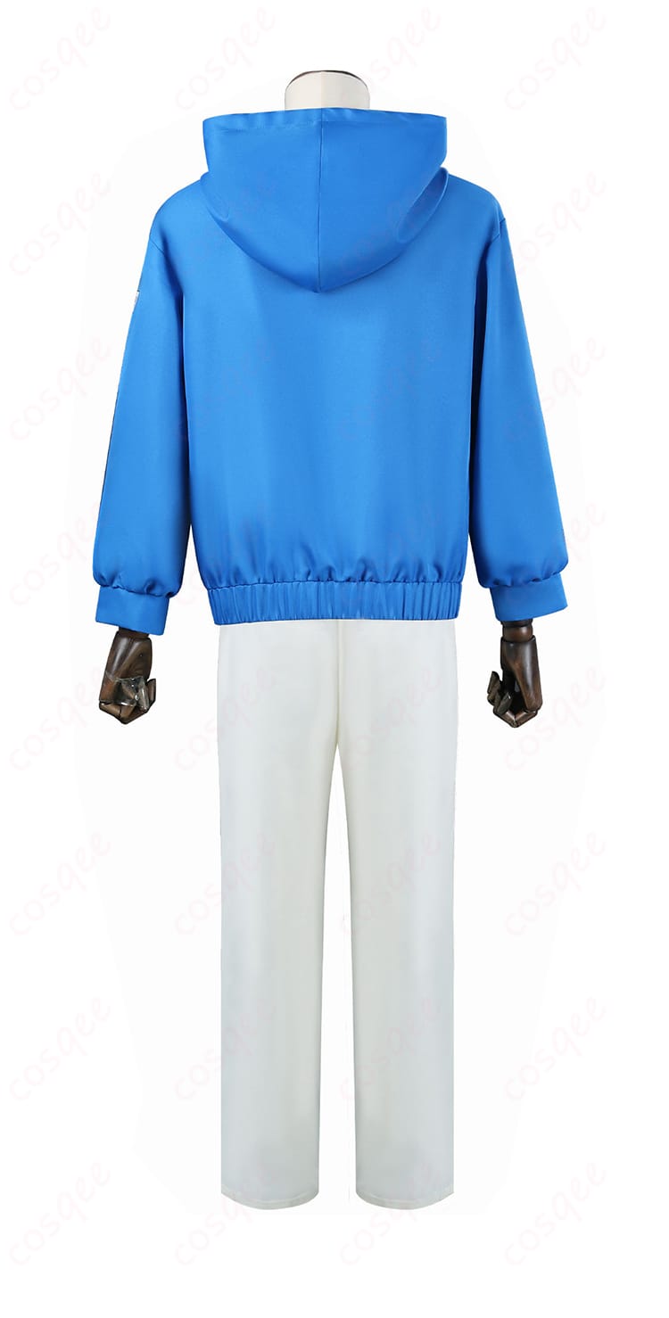 商品背面画像 - 朝倉シンのコスプレ衣装の背面、パーカーとズボンの全体像