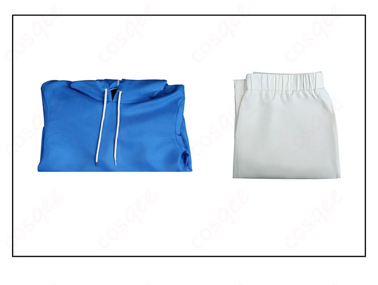 展示セット内容の画像 - 朝倉シン コスプレ衣装、パーカーとズボンのセット内容