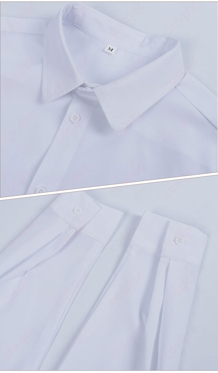 服のシャツディテール 黒執事 シエル・ファントムハイヴ コスプレ衣装のシャツ部分の詳細。