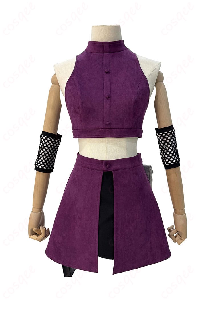 NARUTO -ナルト- 山中いの コスプレ衣装の正面ビュー。詳細なデザイン、刺繍、配色が再現されています。高品質なコスプレ衣装です。