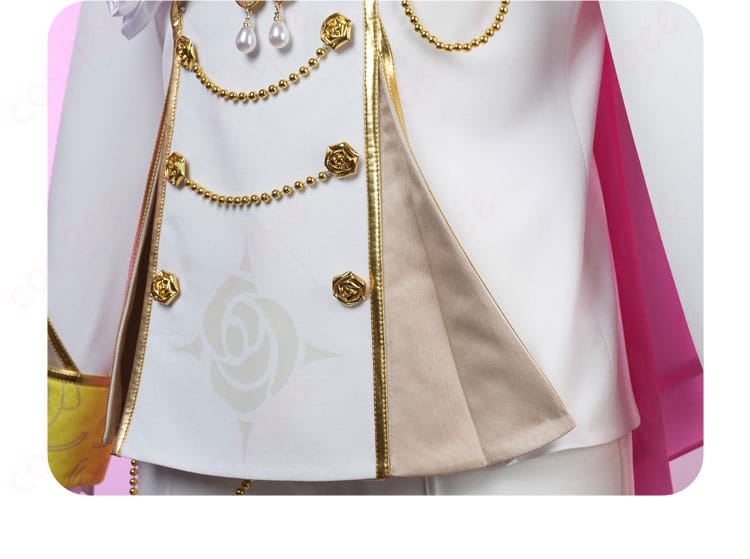 衣裾装飾のディテール - 衣更真緒 コスプレ衣装の衣裾部分のデザインと装飾。