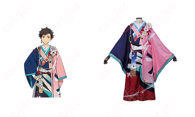 あんさんぶるスターズ!! 南雲鉄虎 鬼龍紅郎 天祥院英智 真白友也 天城一彩 ドラゴンズヘッド衣装 コスプレ衣装 正面とキャラクターが一緒に写っている画像