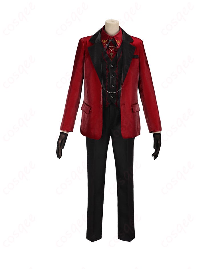 ローレン・イロアスのコスプレ衣装の服装詳細。スーツのデザインやディテールが美しく再現されています。質感や細部にこだわったコスプレ衣装。