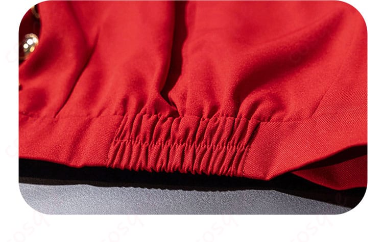 パンツのウエスト装飾の詳細画像|バンドリ『Ave Mujica』若葉睦コスプレ衣装の特徴的なウエスト装飾