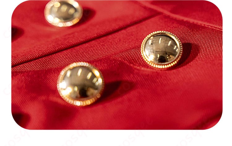 パンツのボタン装飾の詳細画像|若葉睦コスプレ衣装のパンツに施された細かいボタンデザイン