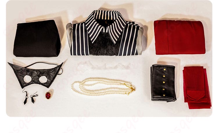 セット内容の詳細写真。祐天寺にゃむ コスプレ衣装のすべてのアイテムを一目で確認できます。