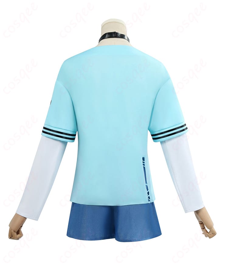 服の短袖背面ディテール - 背面の短袖部分、細部まで忠実に再現。