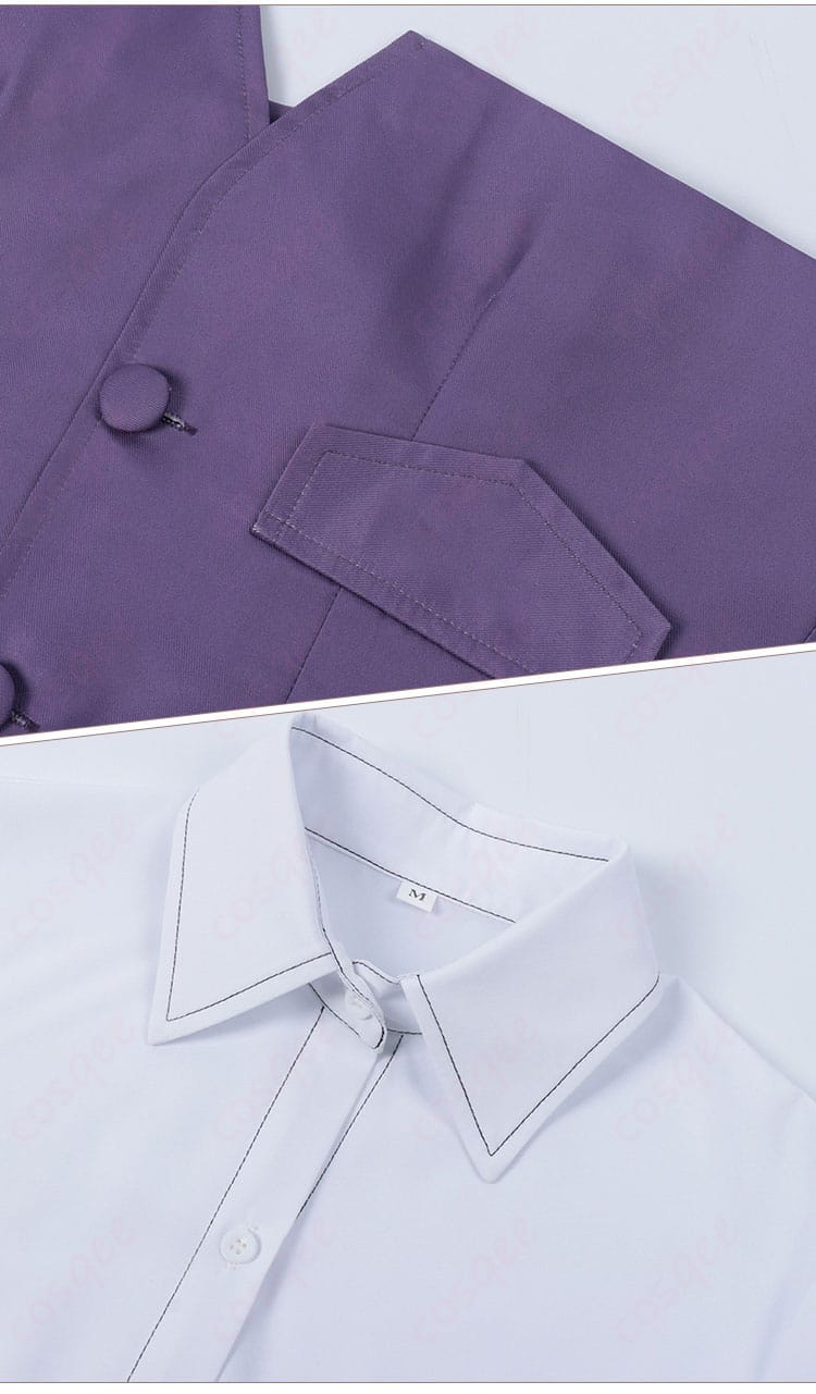 花園羽香里 コスプレ衣装の衬衫の領口と外套の衣摆装飾詳細。可愛らしいデザイン。