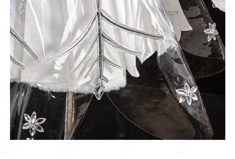 スカート裾装飾細部、初音ミク コスプレ衣装のスカート裾の豪華なディテール。