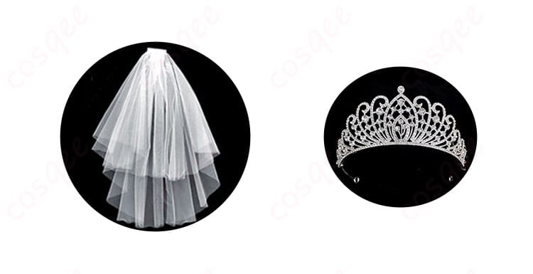 毛利蘭 ハート姫 コスプレ衣装の王冠とヘッドアクセサリーの詳細。細部にこだわった豪華なデザイン。