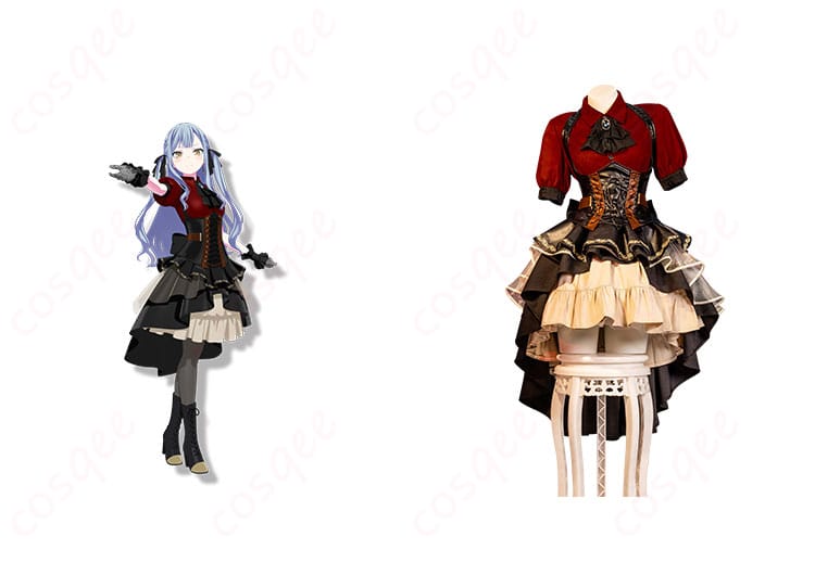 豊川祥子のオブリビオニスコスプレ衣装の正面とキャラクターの融合画像。高再現度のコスプレ衣装。