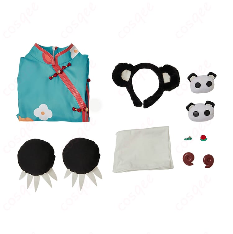 八尋寧々 コスプレ衣装 チャイナドレス セット内容の展示。衣装一式を完璧に再現。