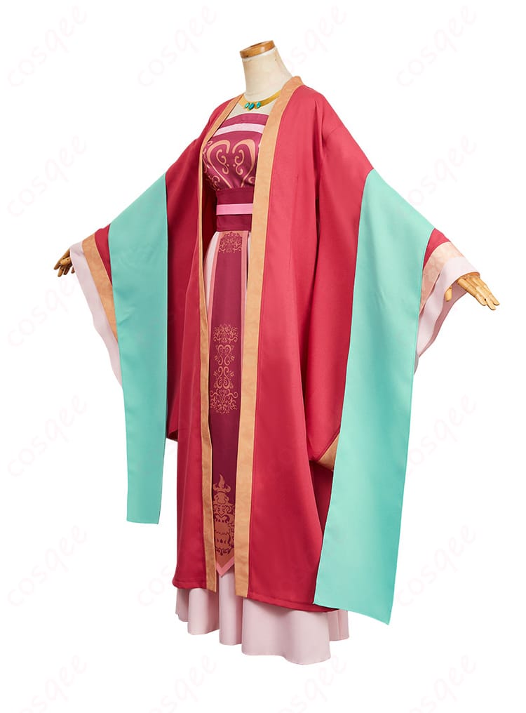 商品左側のコスプレ衣装。高い再現度で製作された玉葉妃の衣装のサイドビュー。