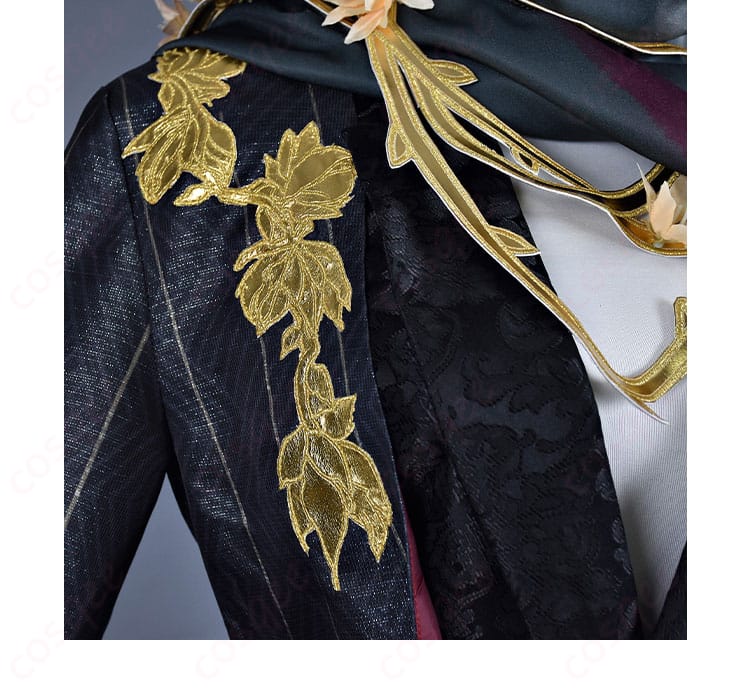 衣襟装飾のディテール画像 - コスプレ衣装「夜来香」の衣襟ディテール