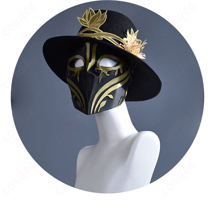 顔飾りと帽子装飾のディテール画像 - リッパー(ジャック)コスプレ衣装の顔飾りと帽子