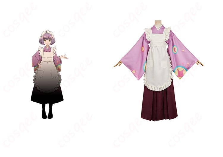 商品正面とキャラクターのコスプレ衣装の融合画像 - 塚原音子の着物スタイル