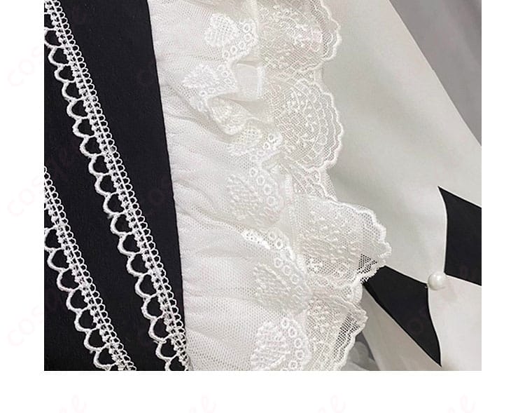 衣襟装飾の詳細。プロジェクトセカイの衣装デザインに忠実な美しい襟装飾。