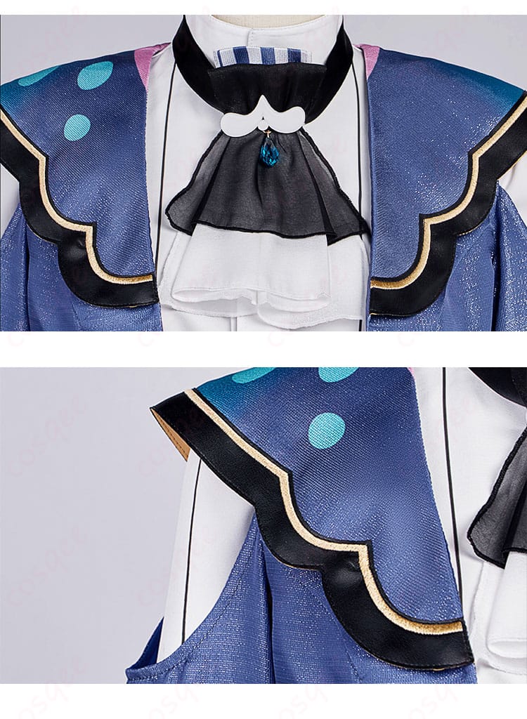 服装領巾、衣肩装飾の細部 - 青柳冬弥コスプレ衣装の肩装飾と領巾部分の詳細